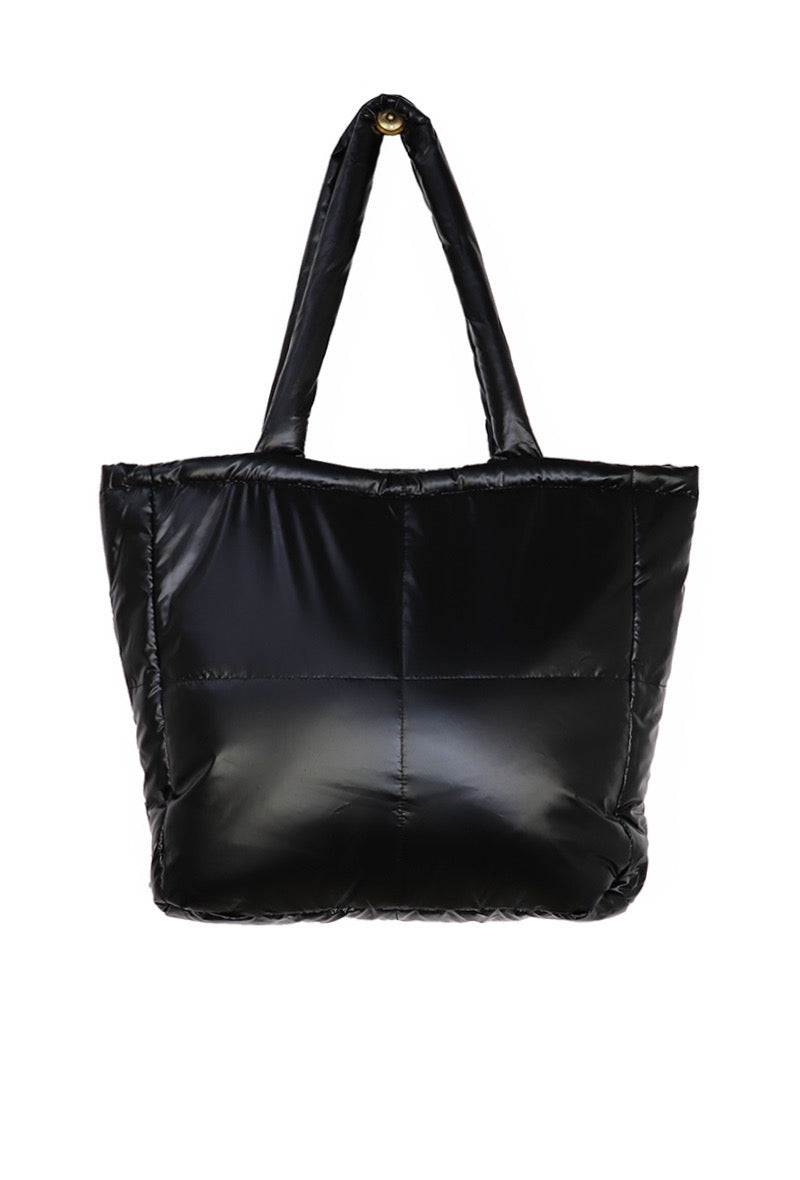 Henkeltasche Puffer schwarz