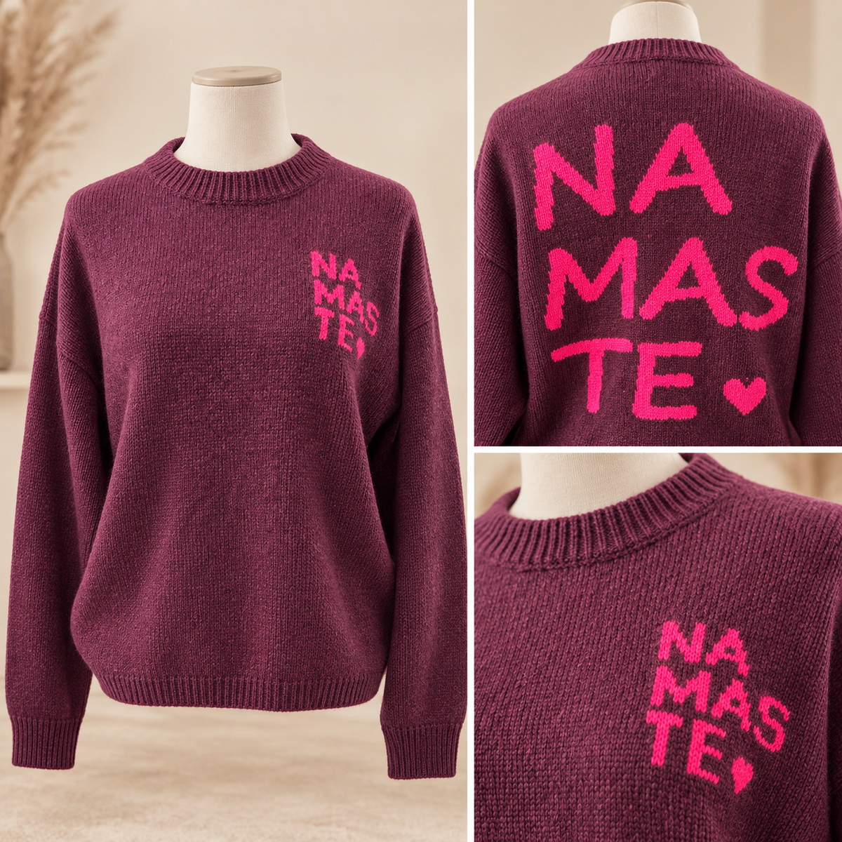 Strickpullover Namaste Plum