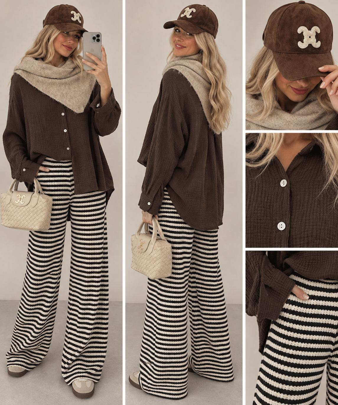 Musselin Bluse Schoko