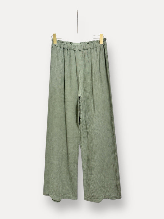 Musselin Hose Olive