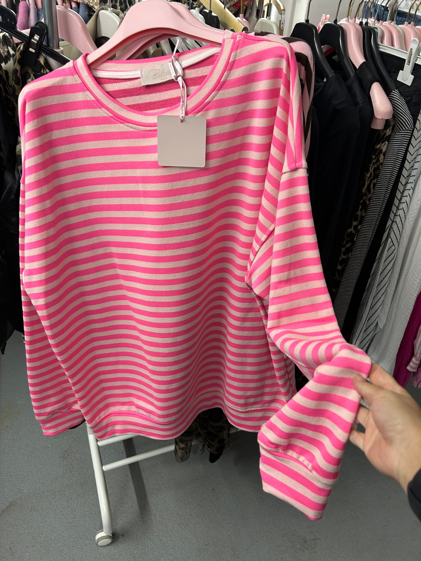 Sweatshirt Pullover Schoko Cappuccino Pink