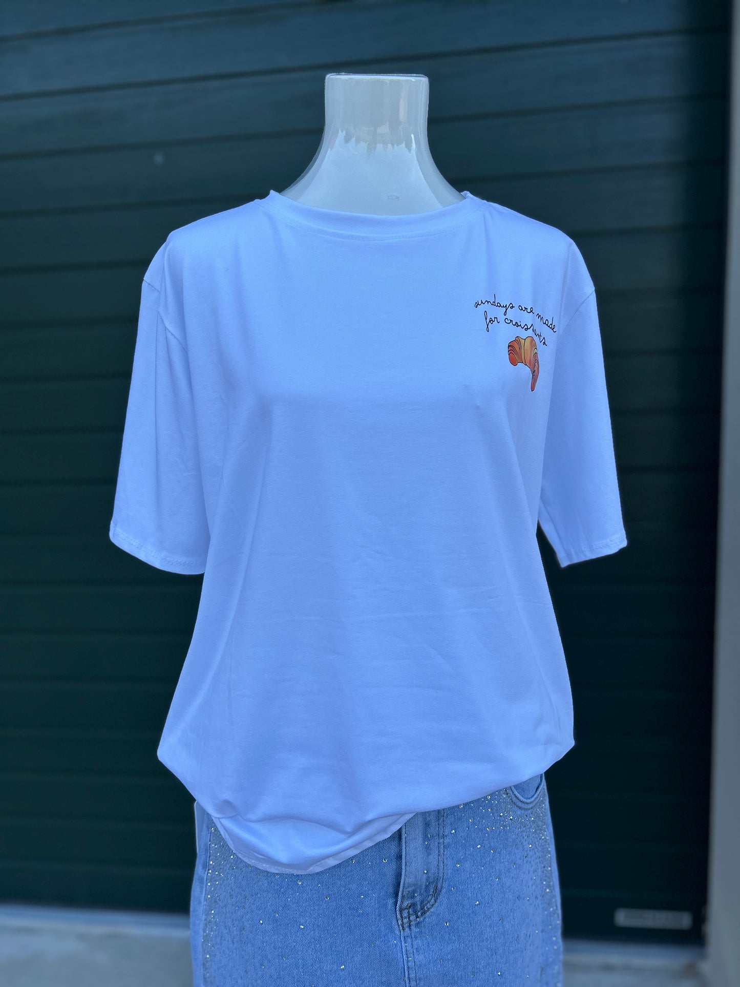 T-Shirt Croissant weiß