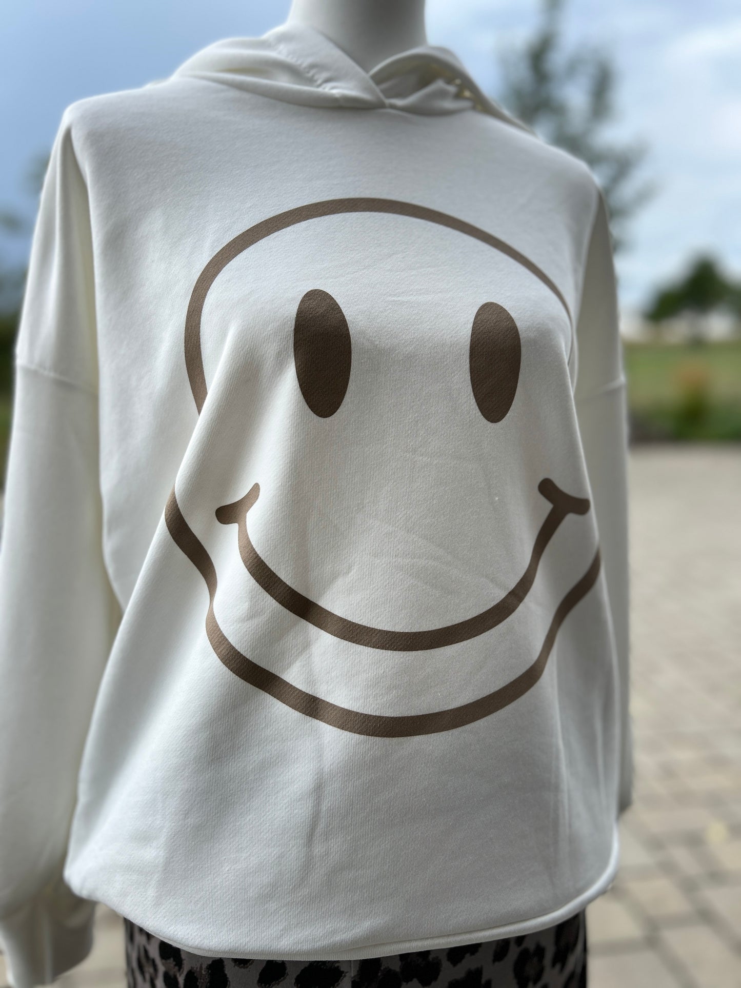 Kapuzenpullover mit Smiley-Print – Gute Laune zum Anziehen