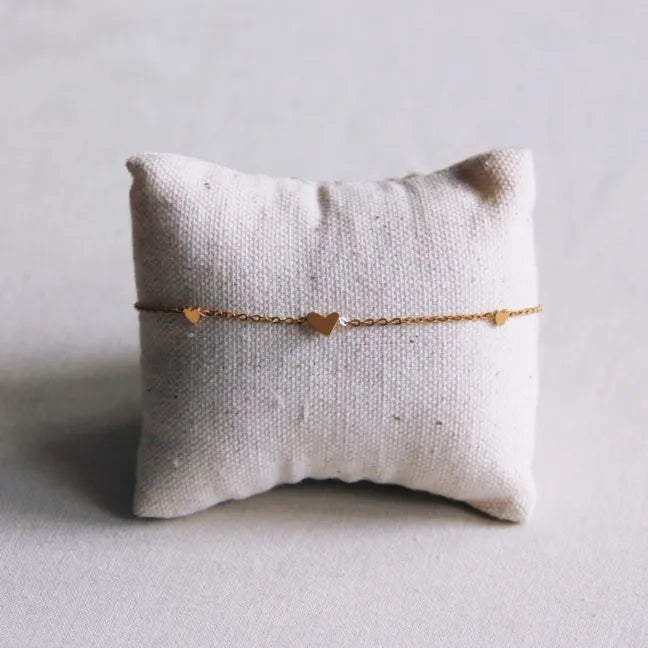 Armband mit 3 Herzen gold