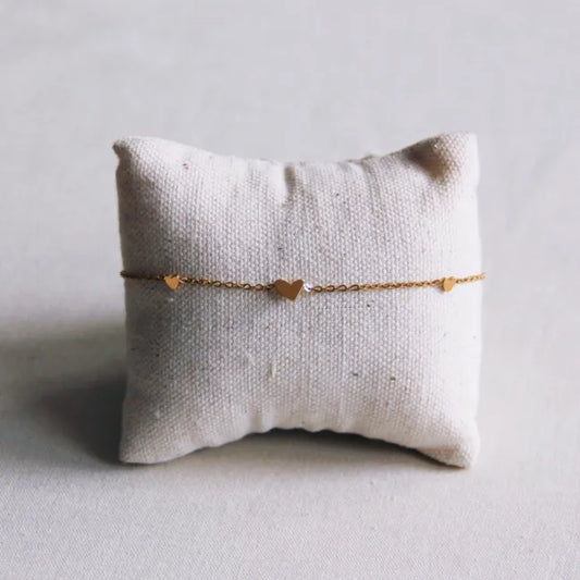 Armband mit 3 Herzen gold