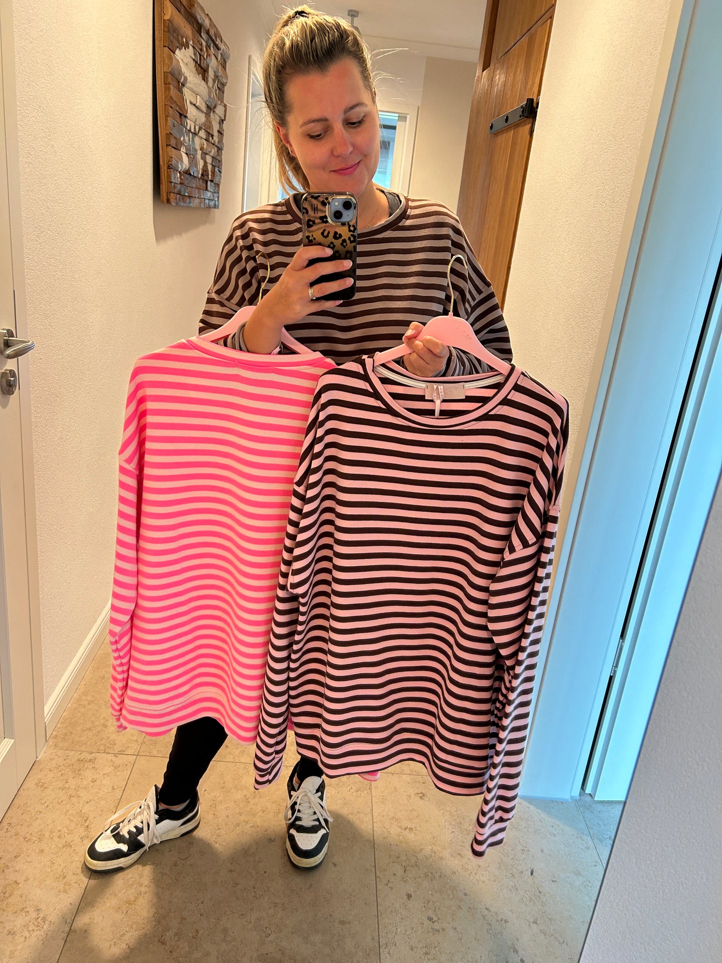 Sweatshirt Pullover Schoko Cappuccino Pink