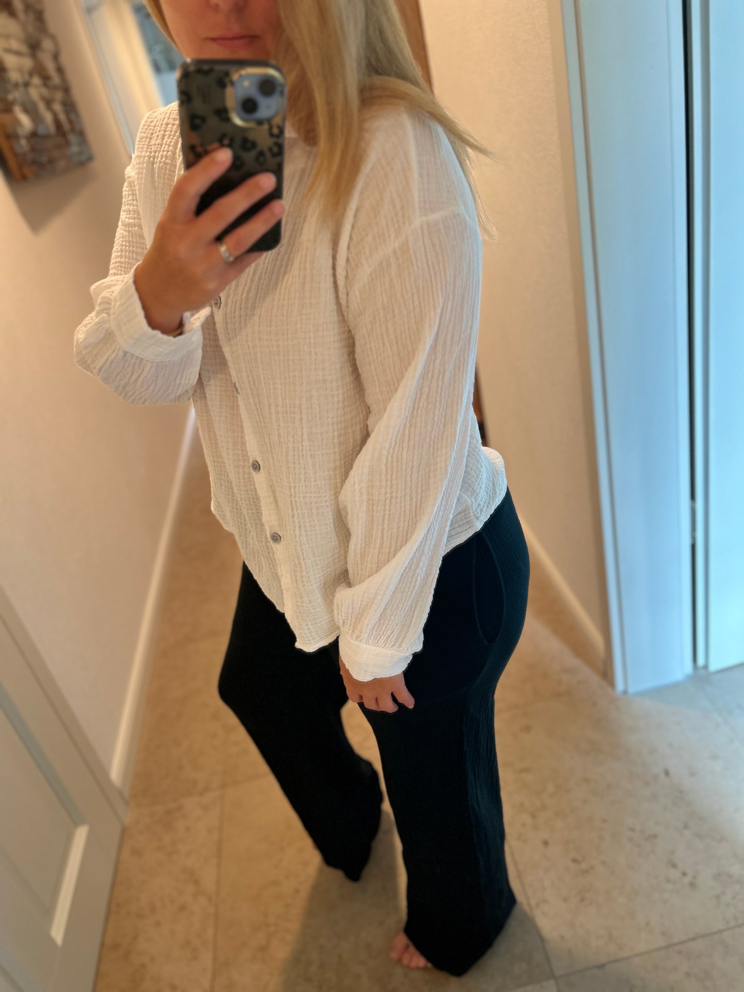 Bluse Musselin weiß
