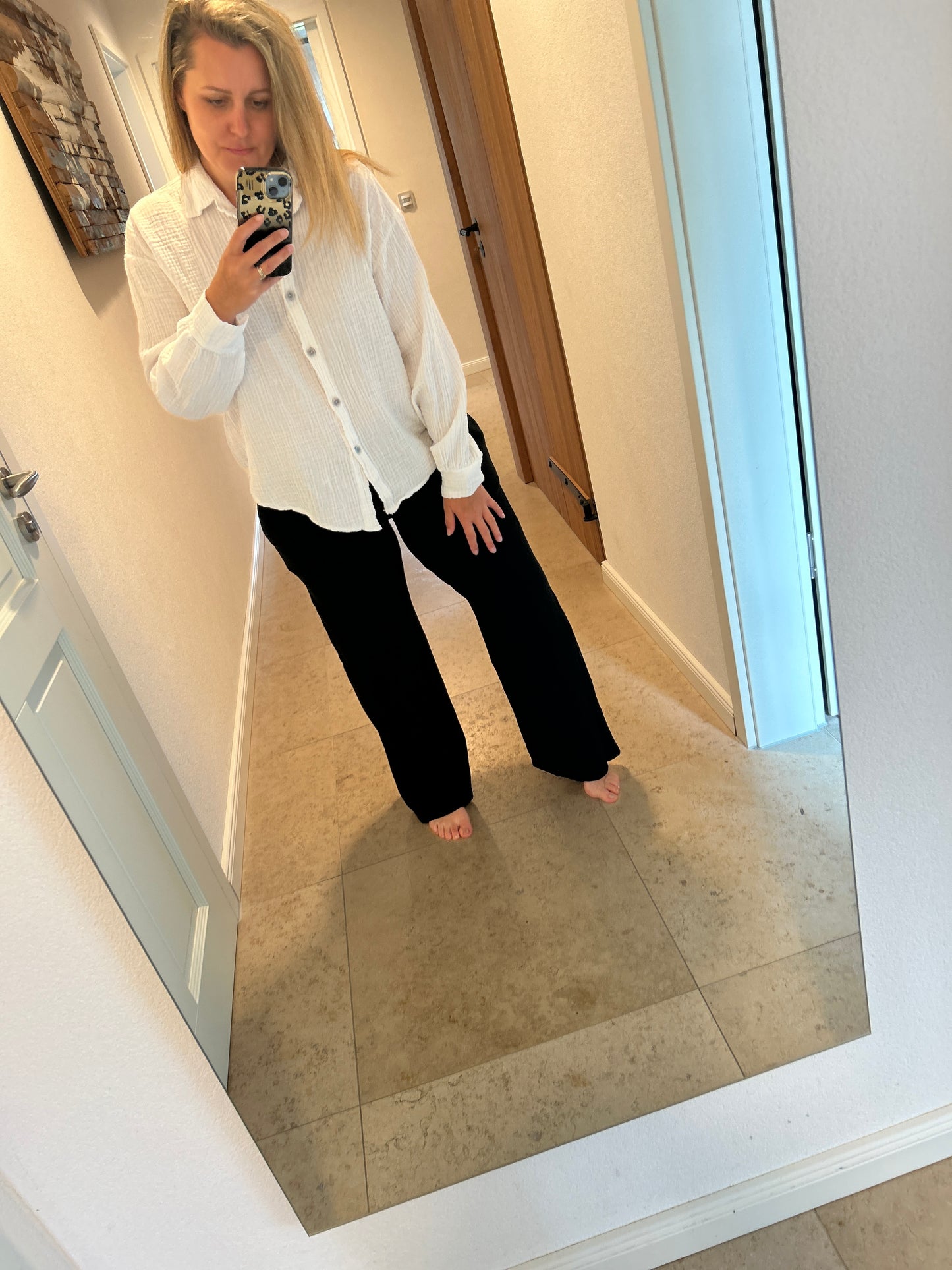 Bluse Musselin weiß