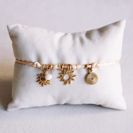 Satin Charm Armkette gold nude