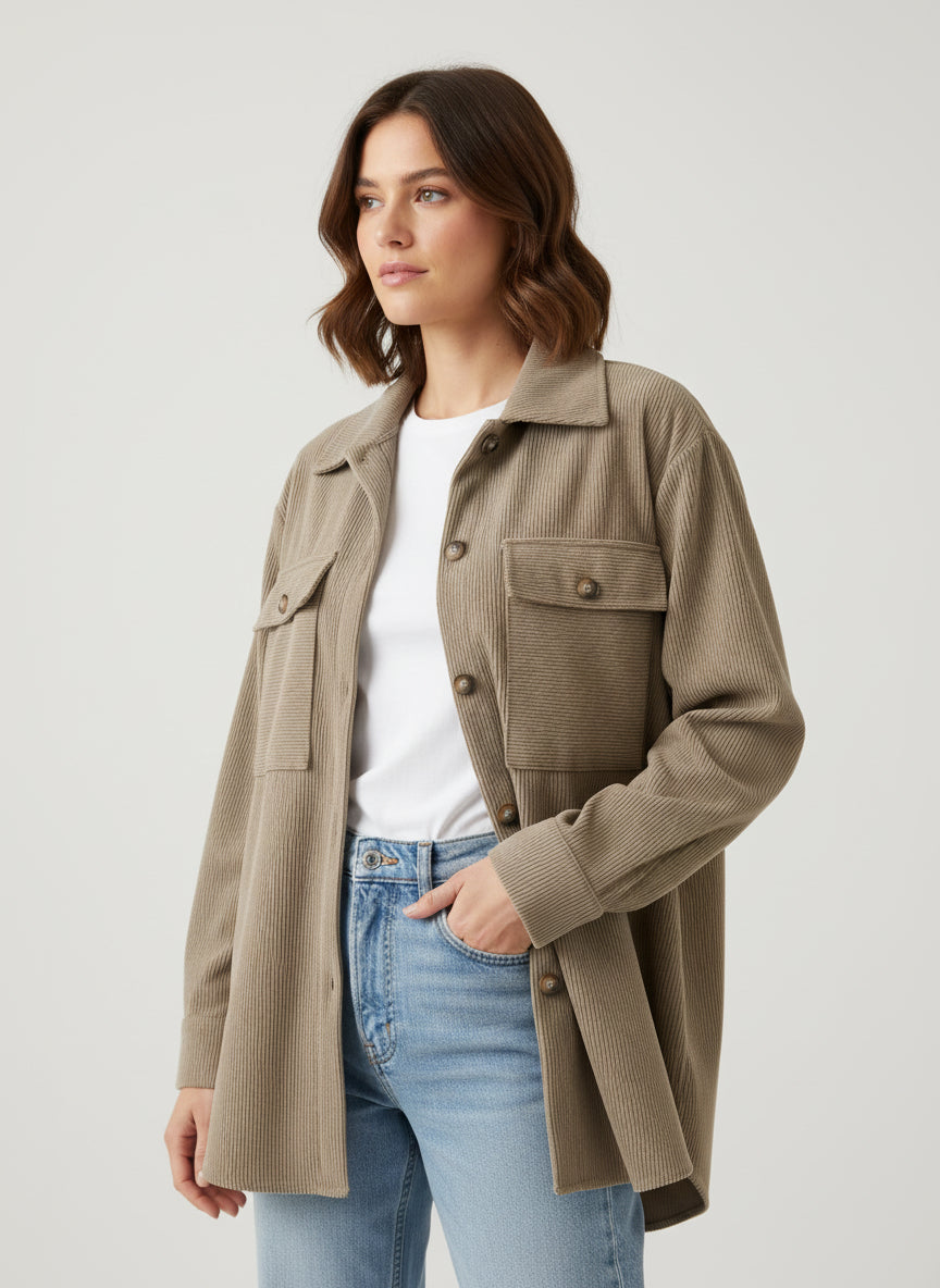 Jacke Cord Khaki