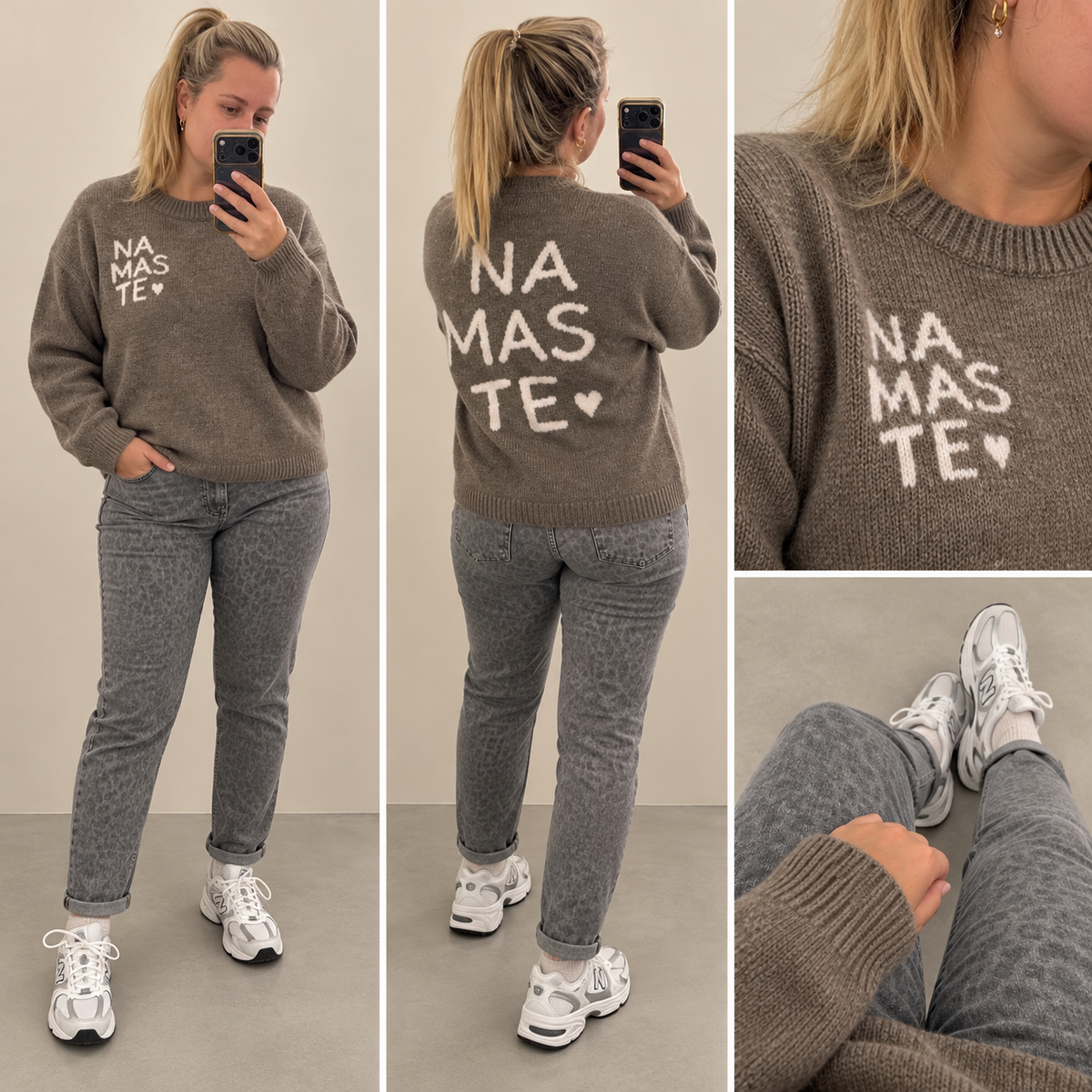Strickpullover Namaste Taupe