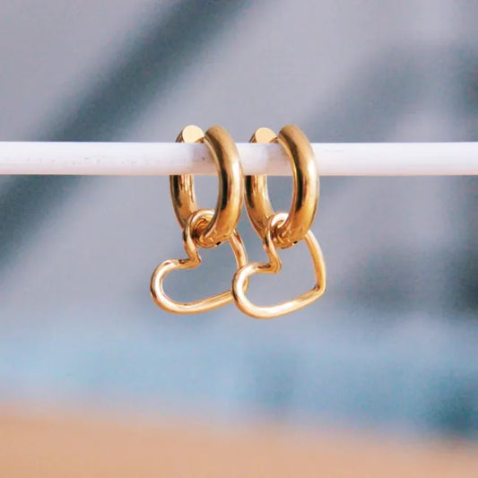Wide Ohrringe Herz  – gold
