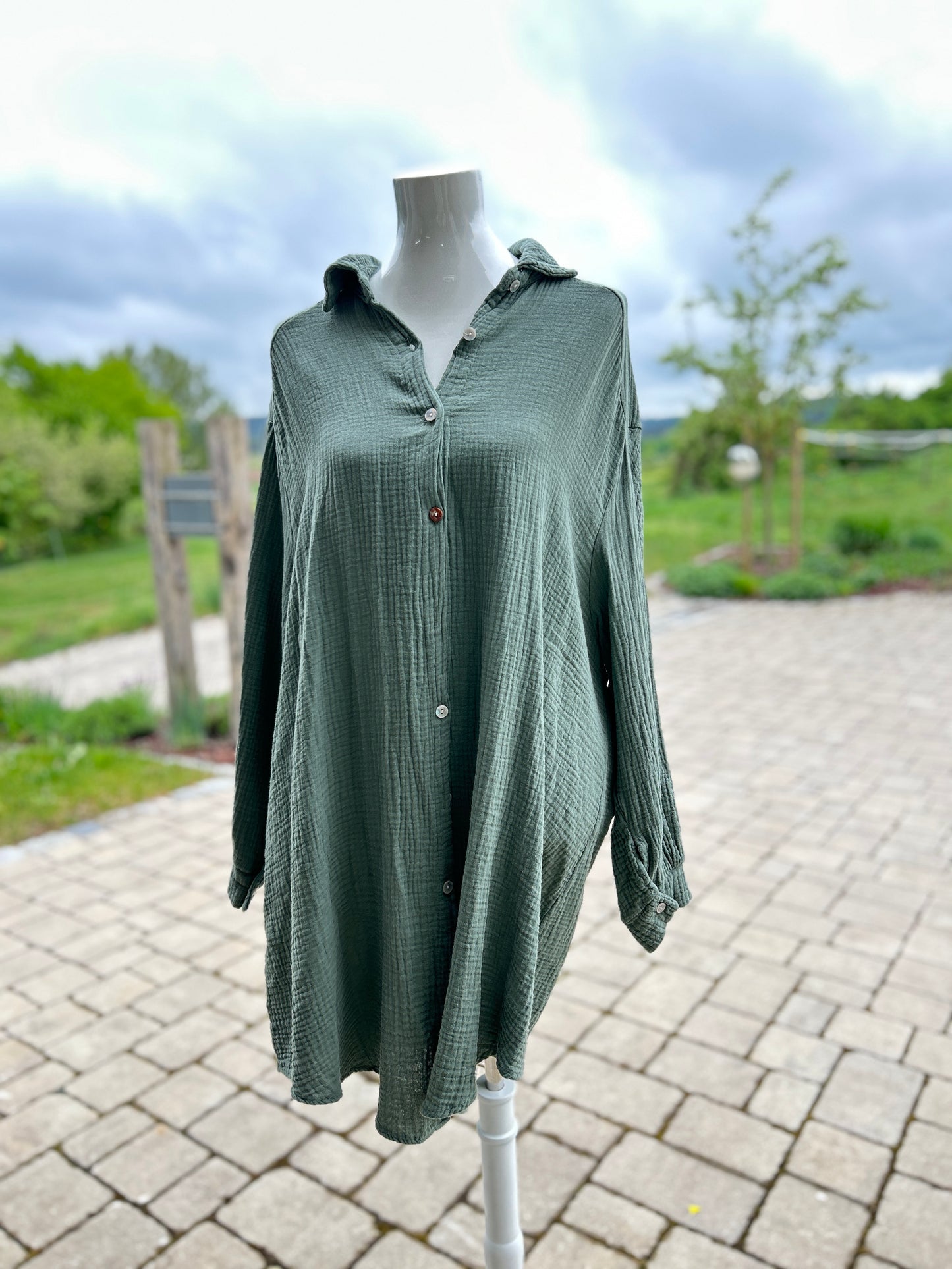 Musselin Kleid Khaki