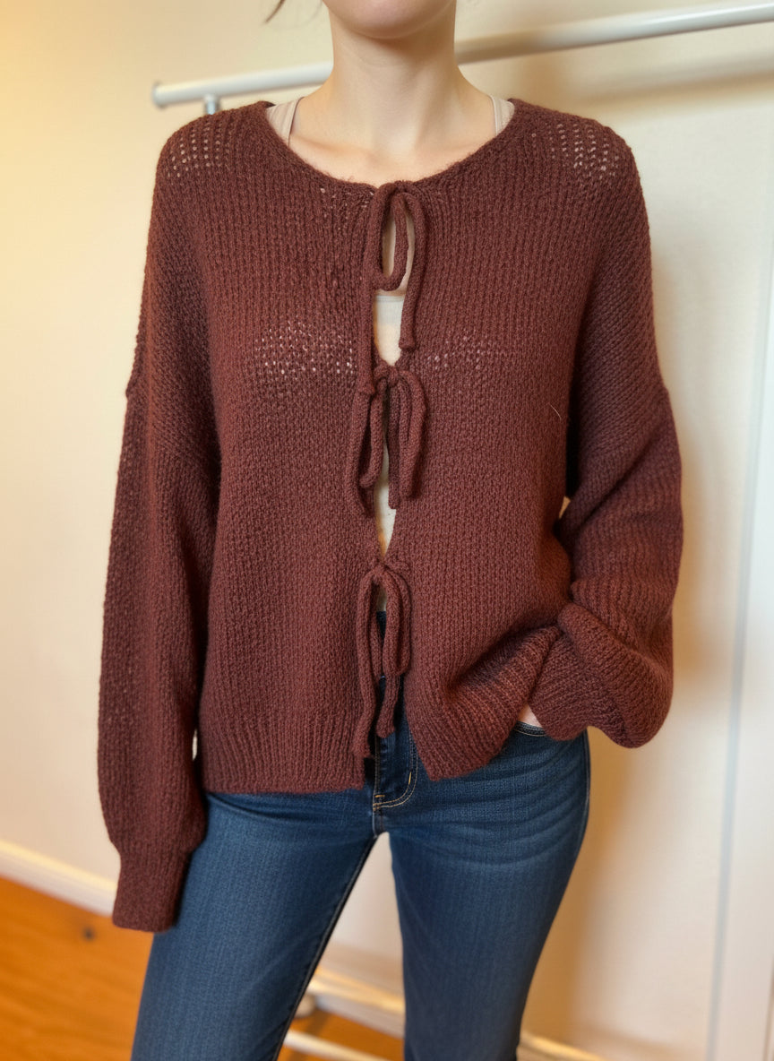 Cardigan Bordeaux Schleife