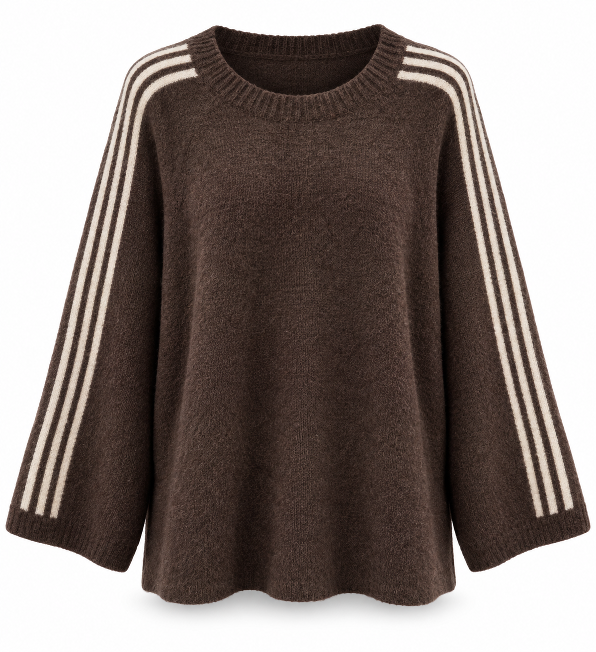 Strickpullover Rundhals Braun