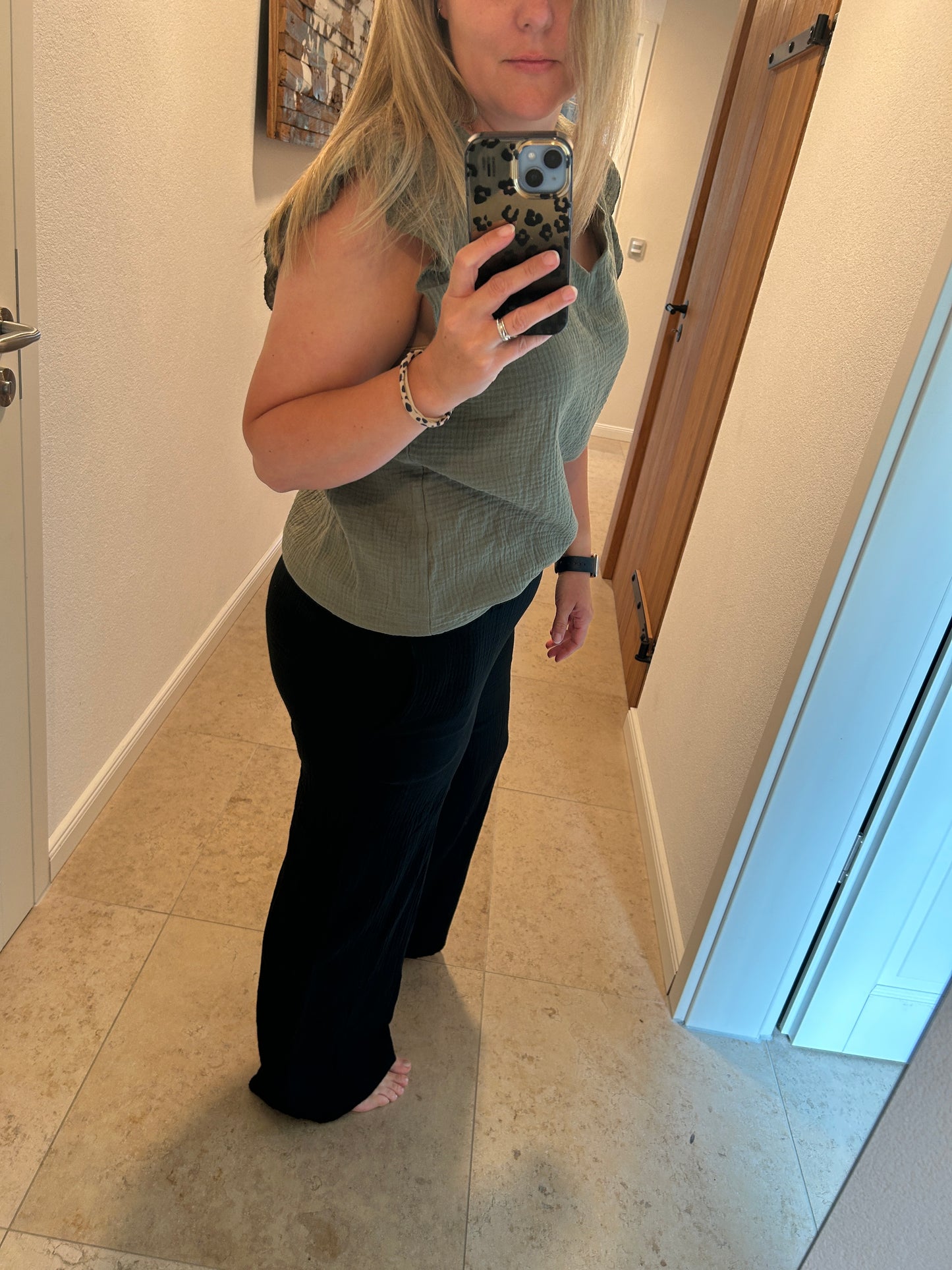 Musselin Hose Schwarz