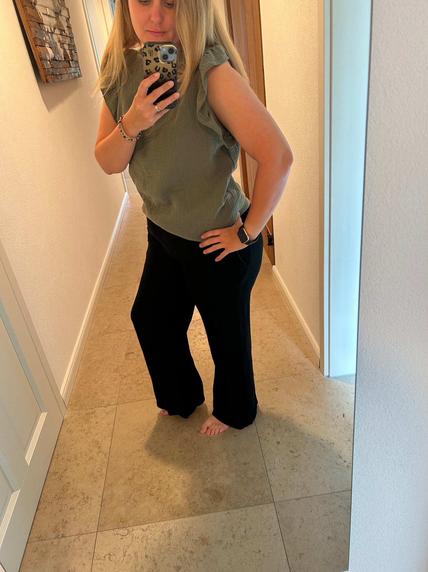 Musselin Hose Schwarz