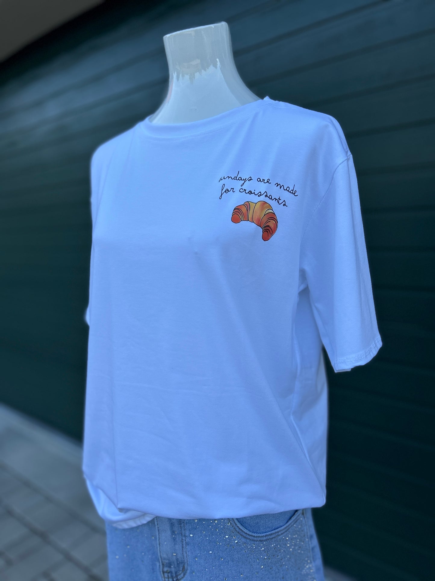 T-Shirt Croissant weiß