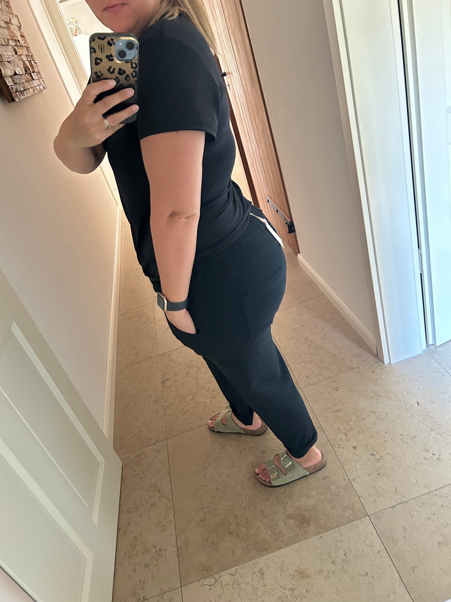 Hose Stoff Jogging schwarz