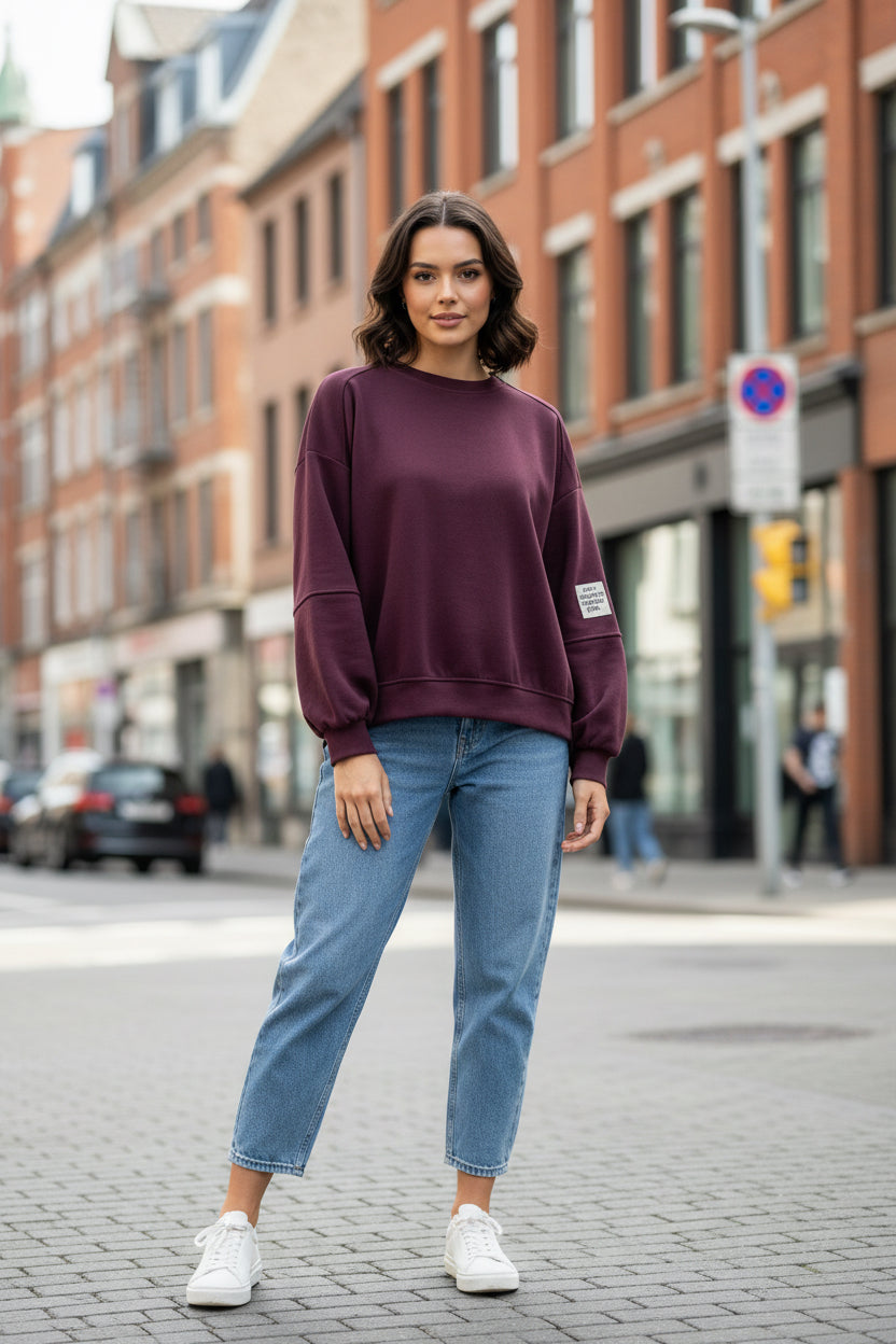 Pullover Aubergine Velour
