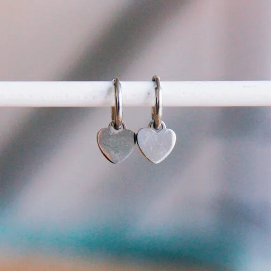 Hoop Ohrringe Herz klein – silber