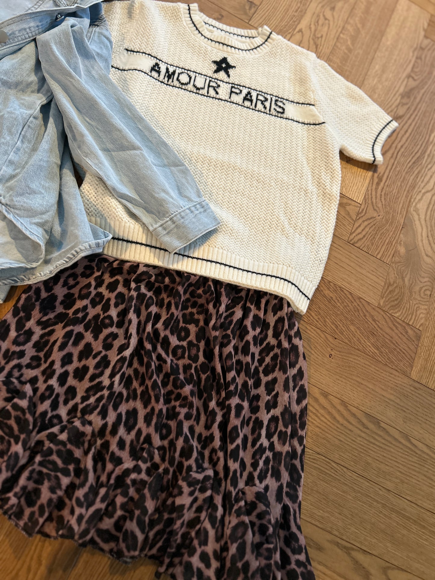 T-Shirt Strick Amour Ecru