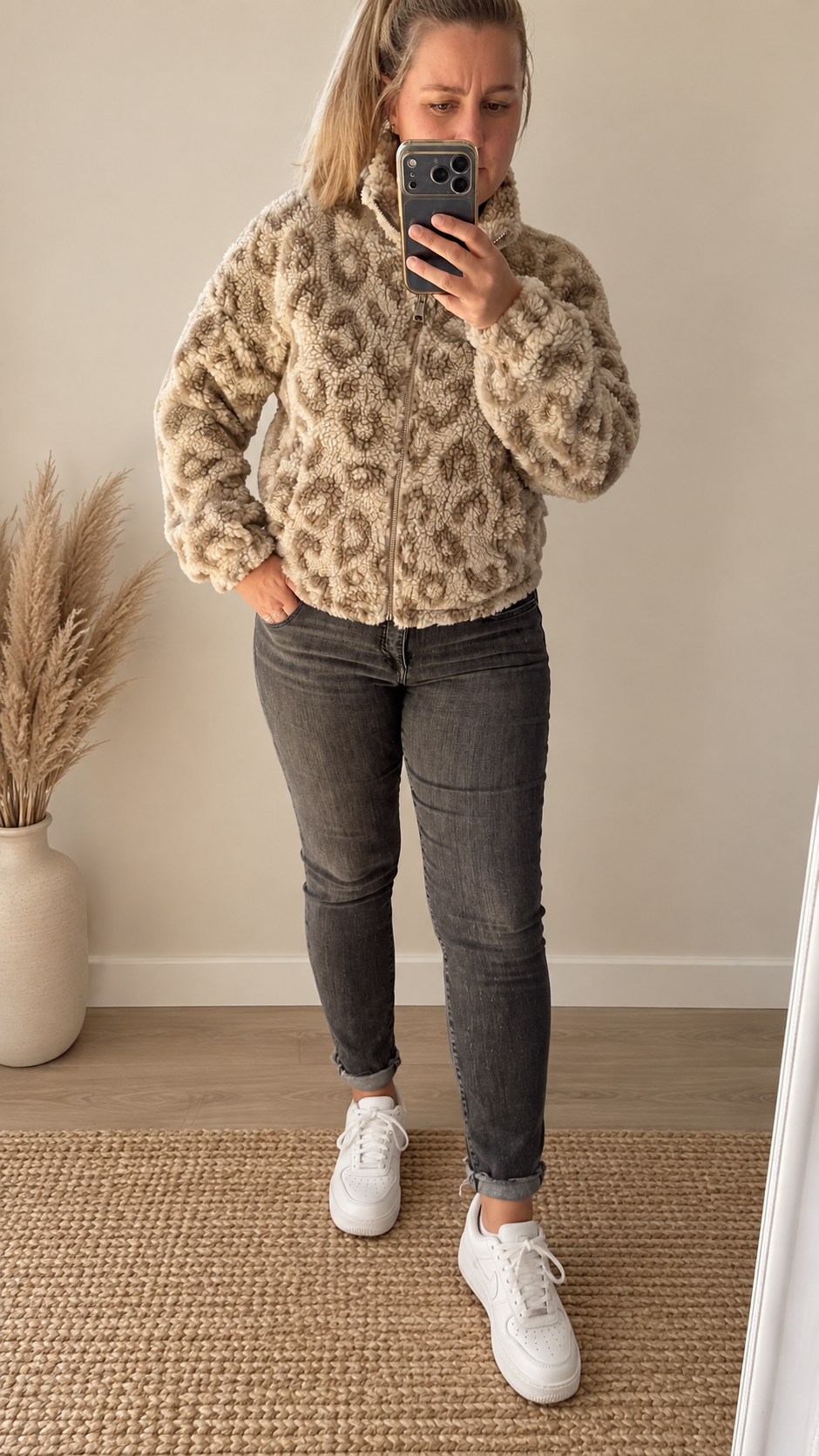 Teddy Jacke Leo Beige