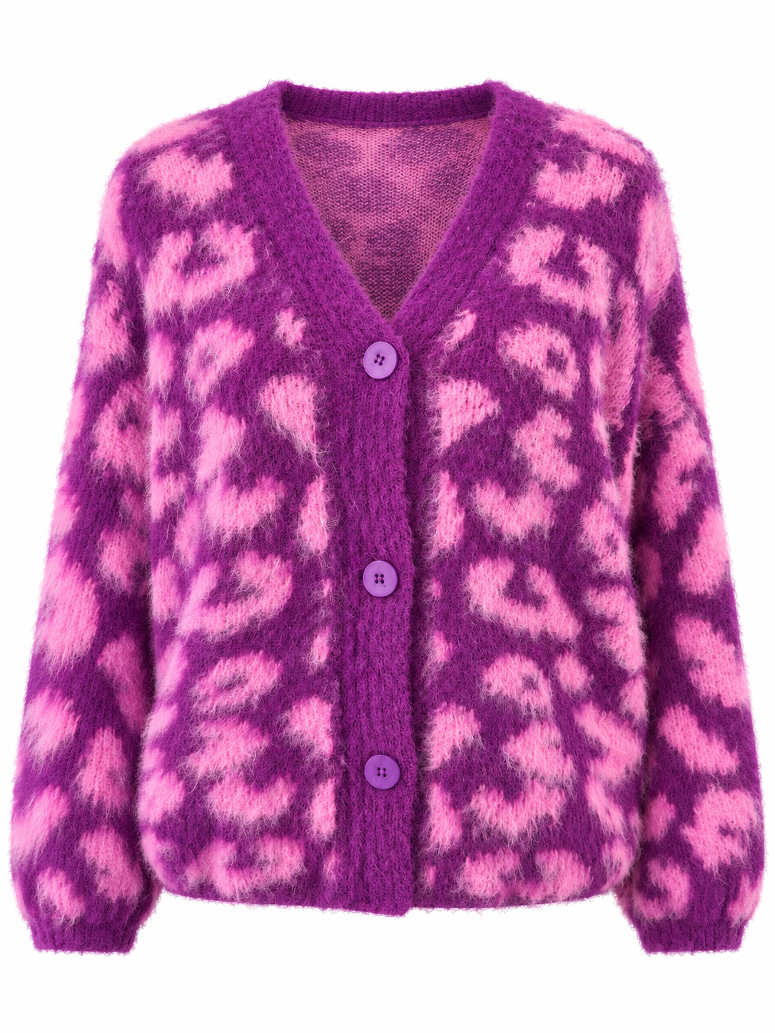 Leo-Cardigan in Pink & Lila