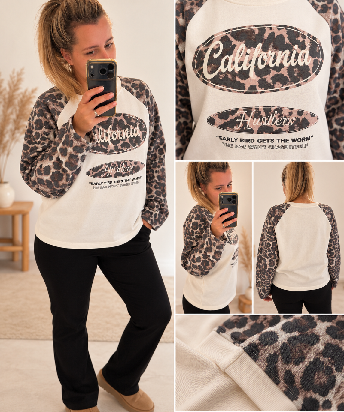 Leo-Sweatshirt mit Statement-Print
