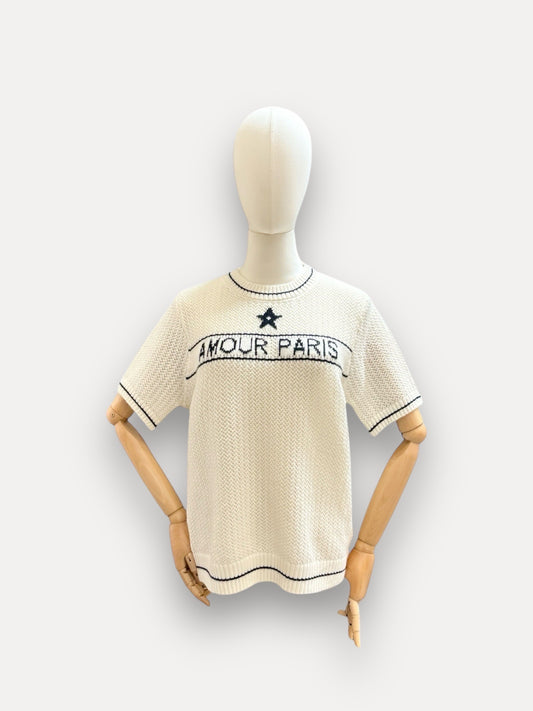 T-Shirt Strick Amour Ecru