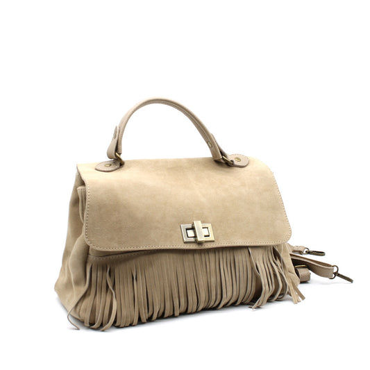 Handtasche Wildleder beige
