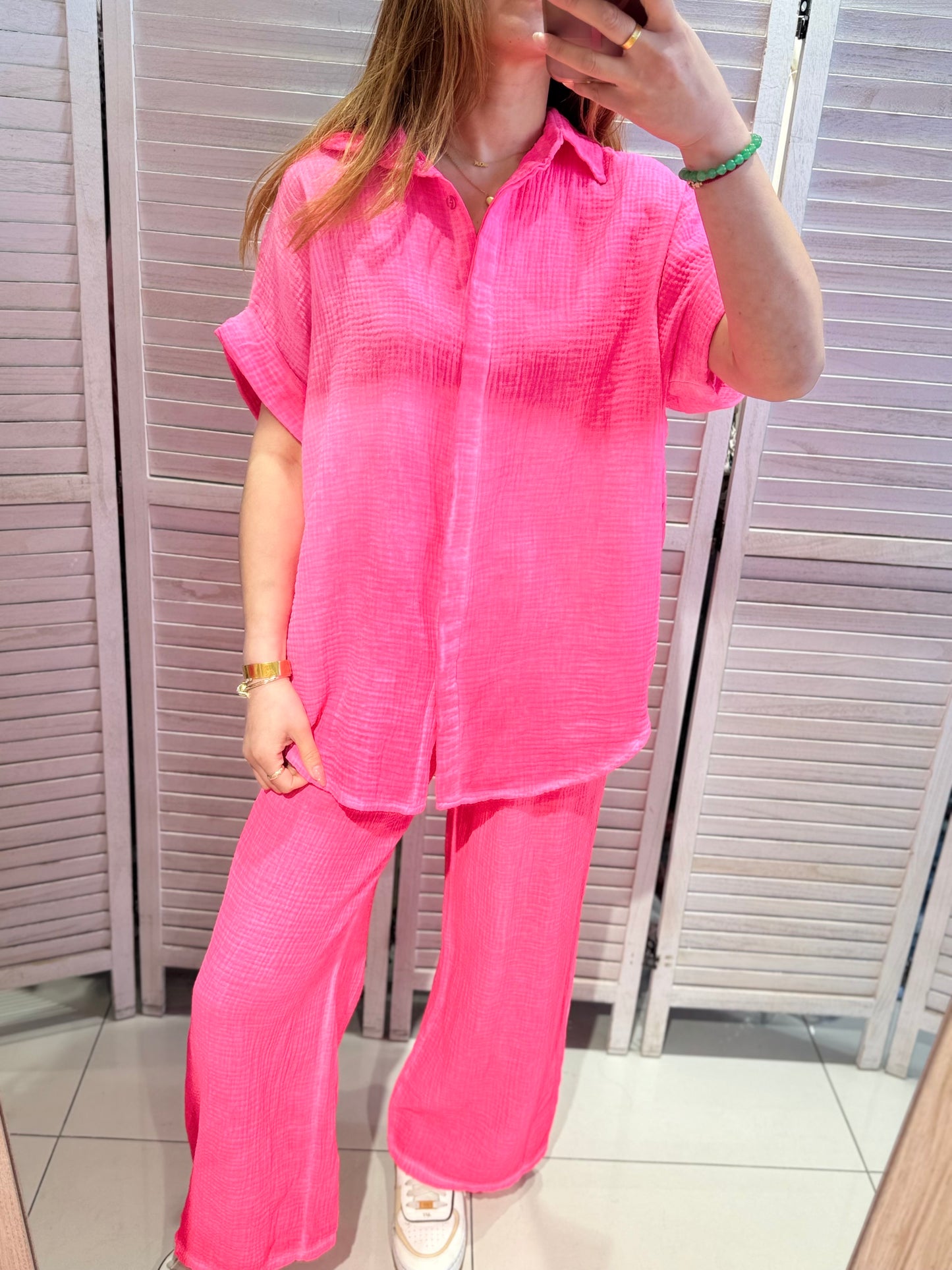 Bluse Musselin Fuchsia