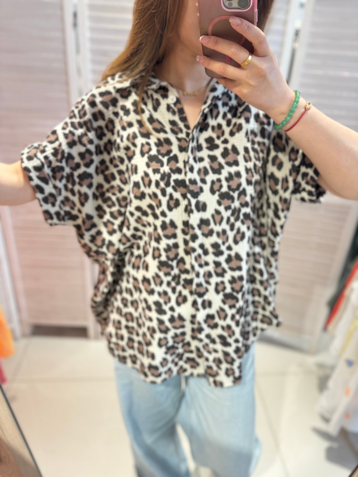 Bluse Musselin Leo beige