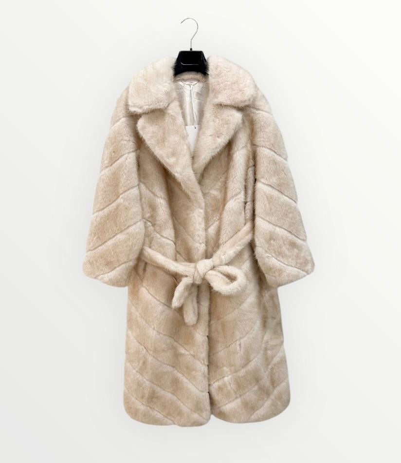 Mantel Fake Fur Beige
