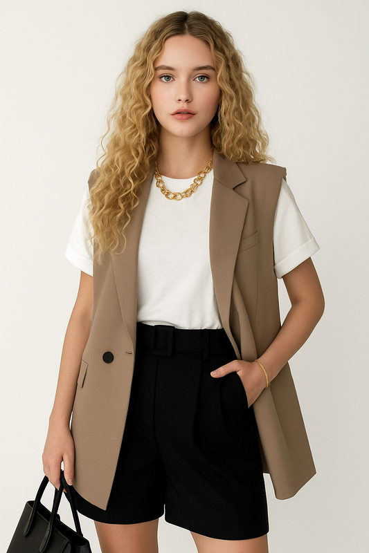 Blazer Weste beige