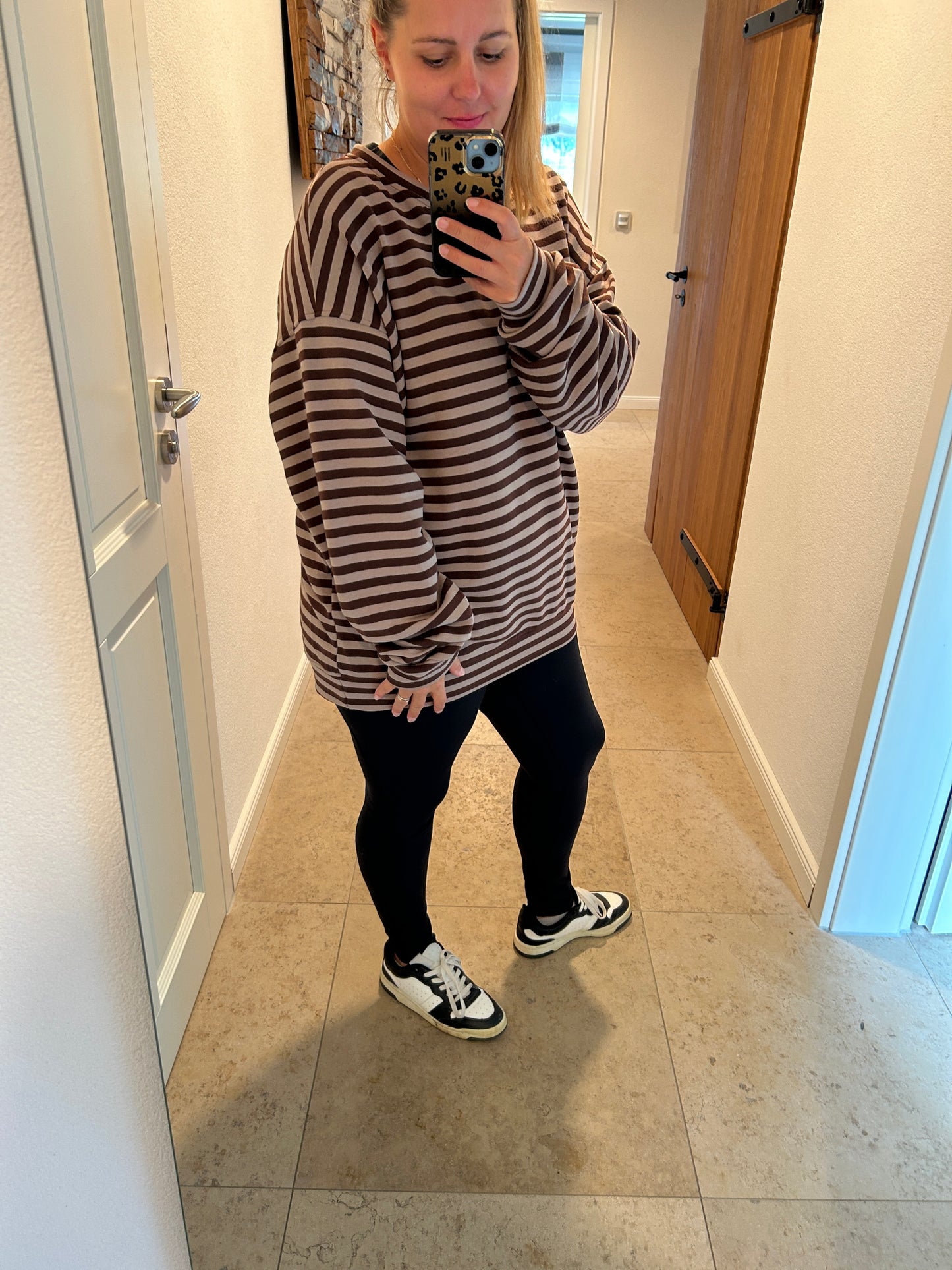 Sweatshirt Pullover Schoko Cappuccino Pink