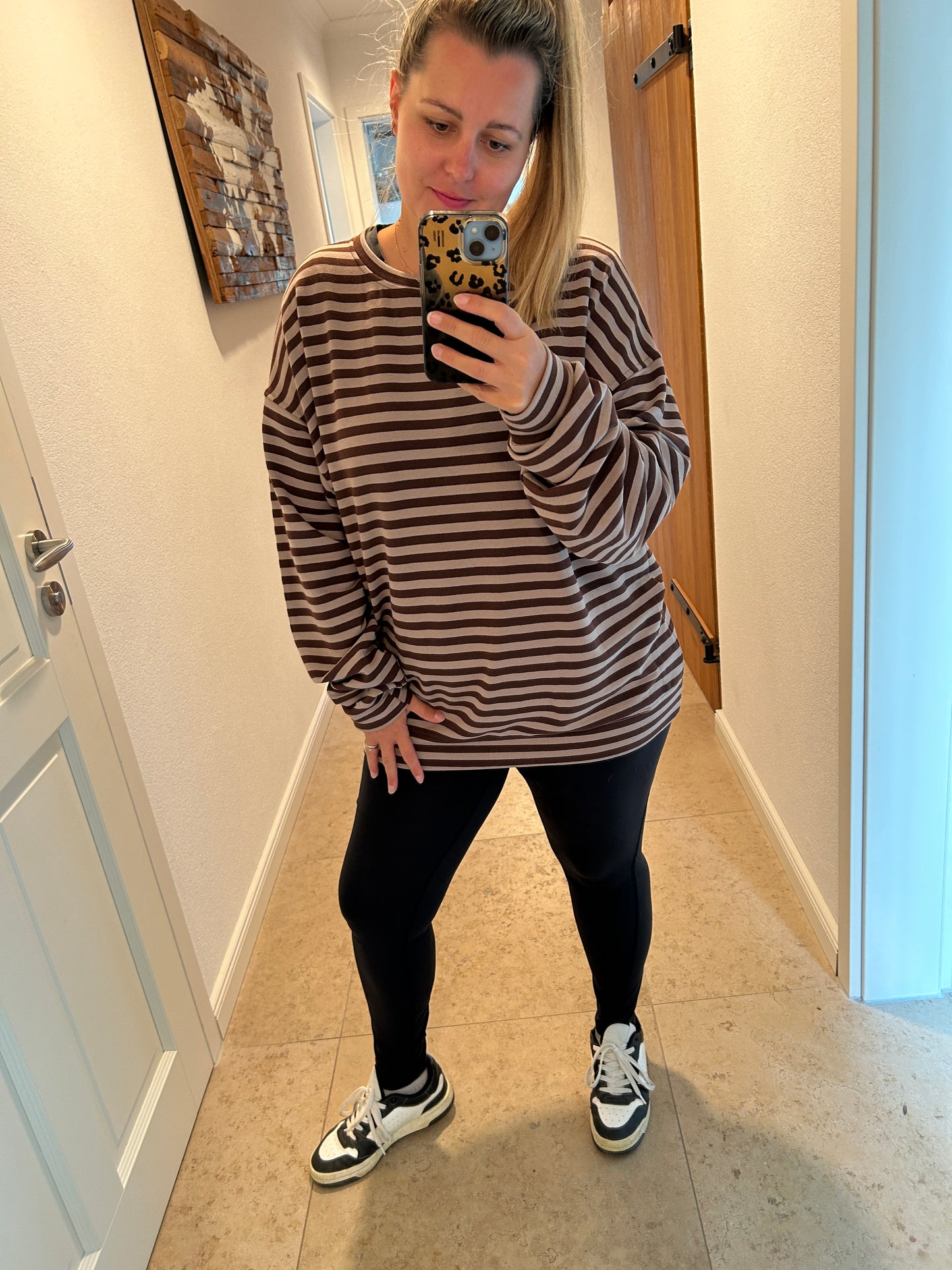 Sweatshirt Pullover Schoko Cappuccino Pink