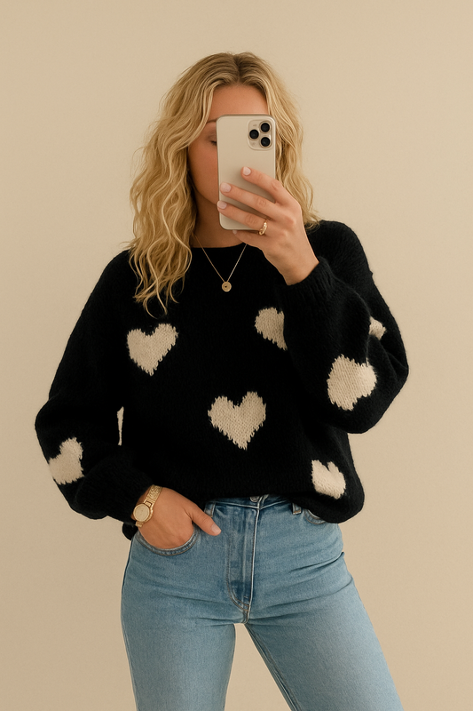 Pullover Heart Black