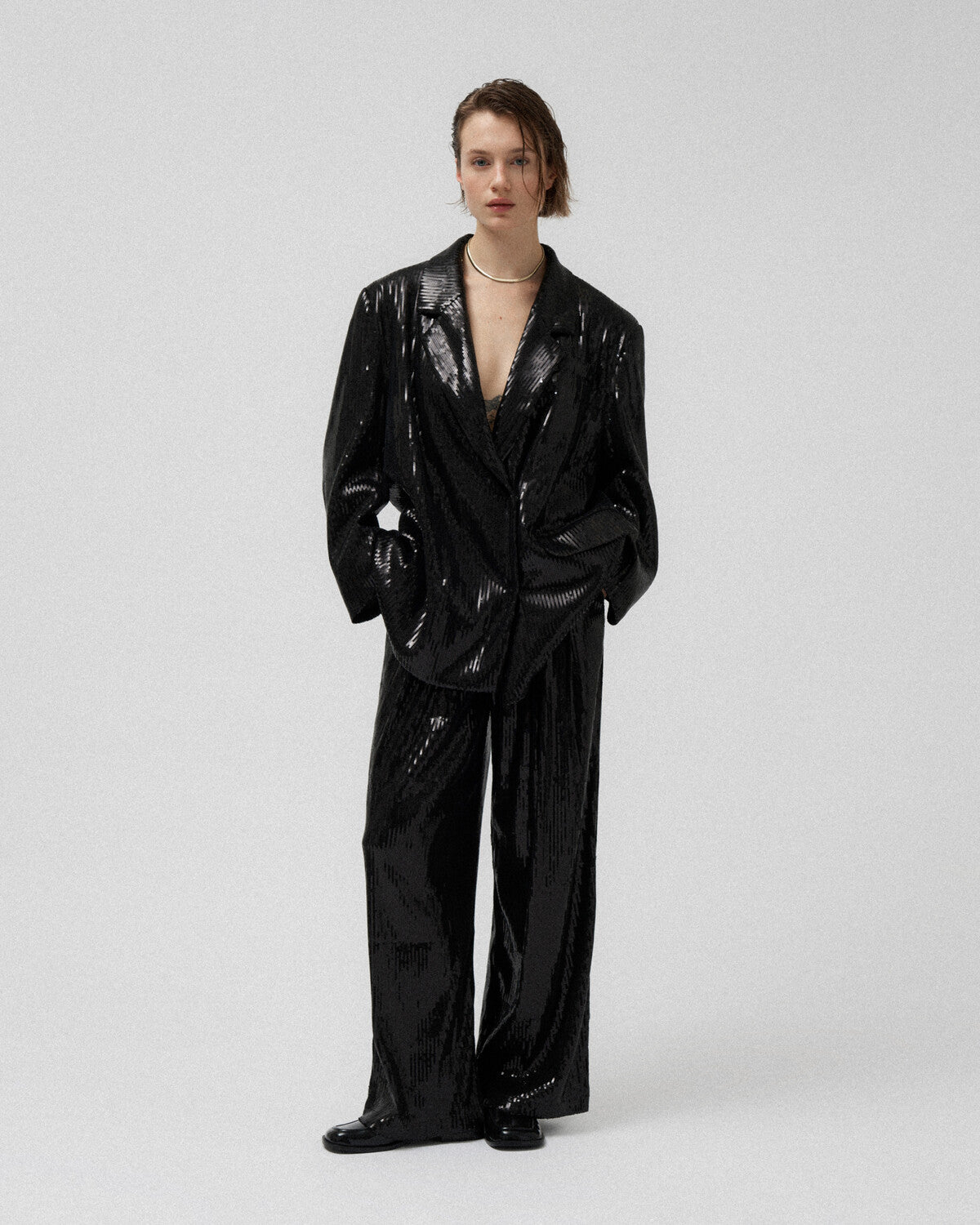 Oversize Blazer mit Pailletten