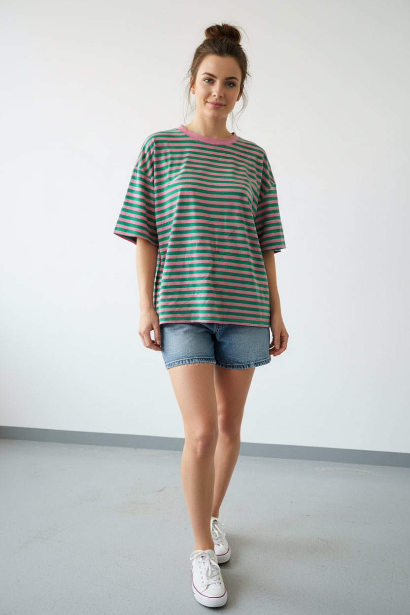 Shirt Streifen rosa grün