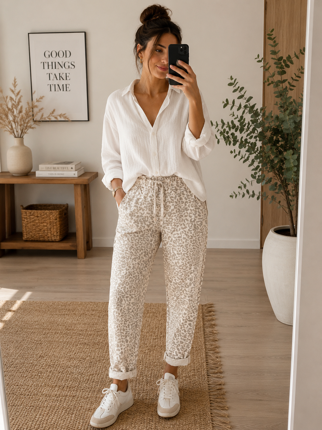 Hose Leo beige