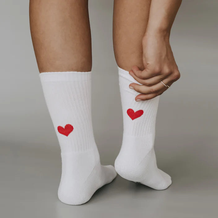 Socken Herz weiß 39-42