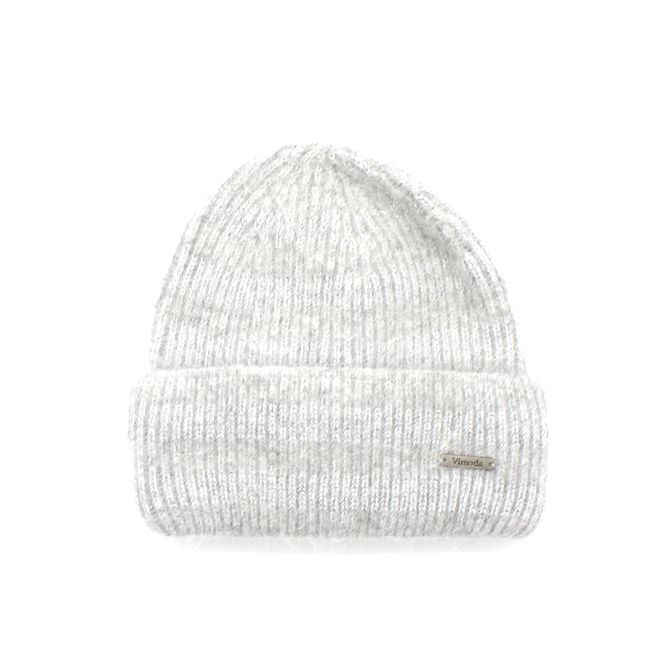 Mützen Beanie mit Angora Hellgrau