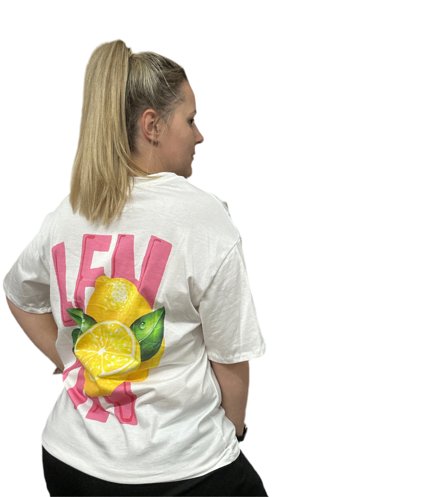 T-Shirt Zitrone weiß