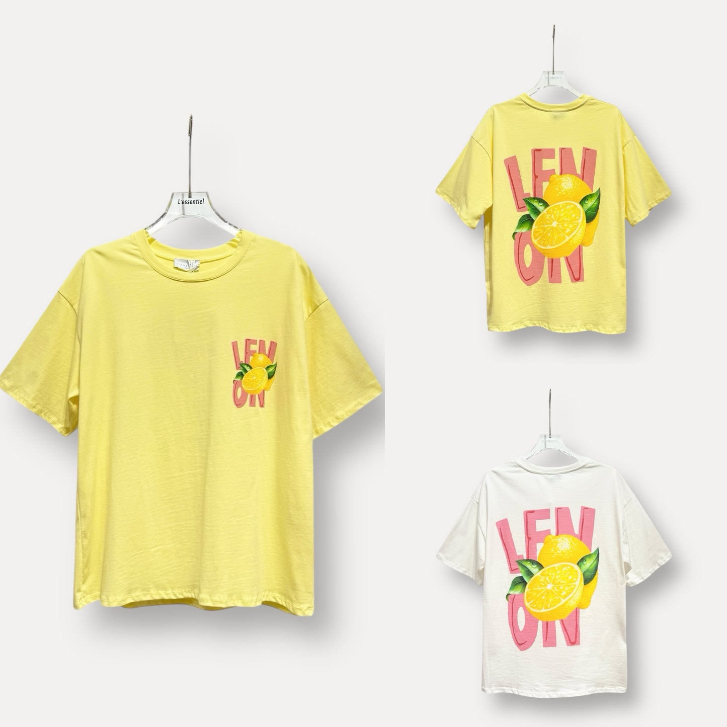 T-Shirt Zitrone weiß