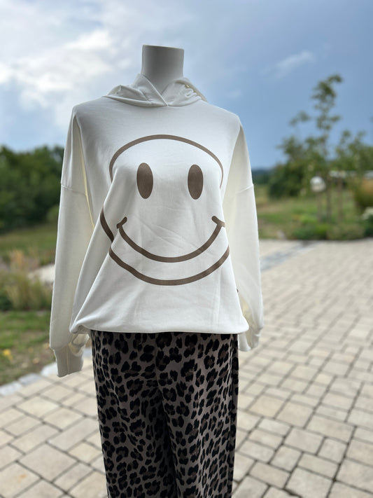 Kapuzenpullover mit Smiley-Print – Gute Laune zum Anziehen