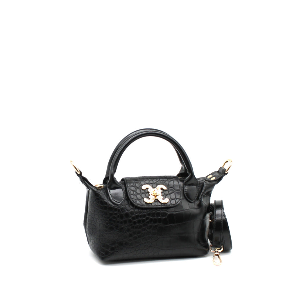 Handtasche Petit Croc noir