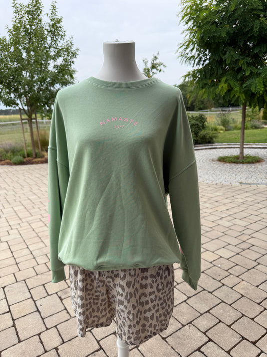 Pullover Namaste mit Statement Rücken