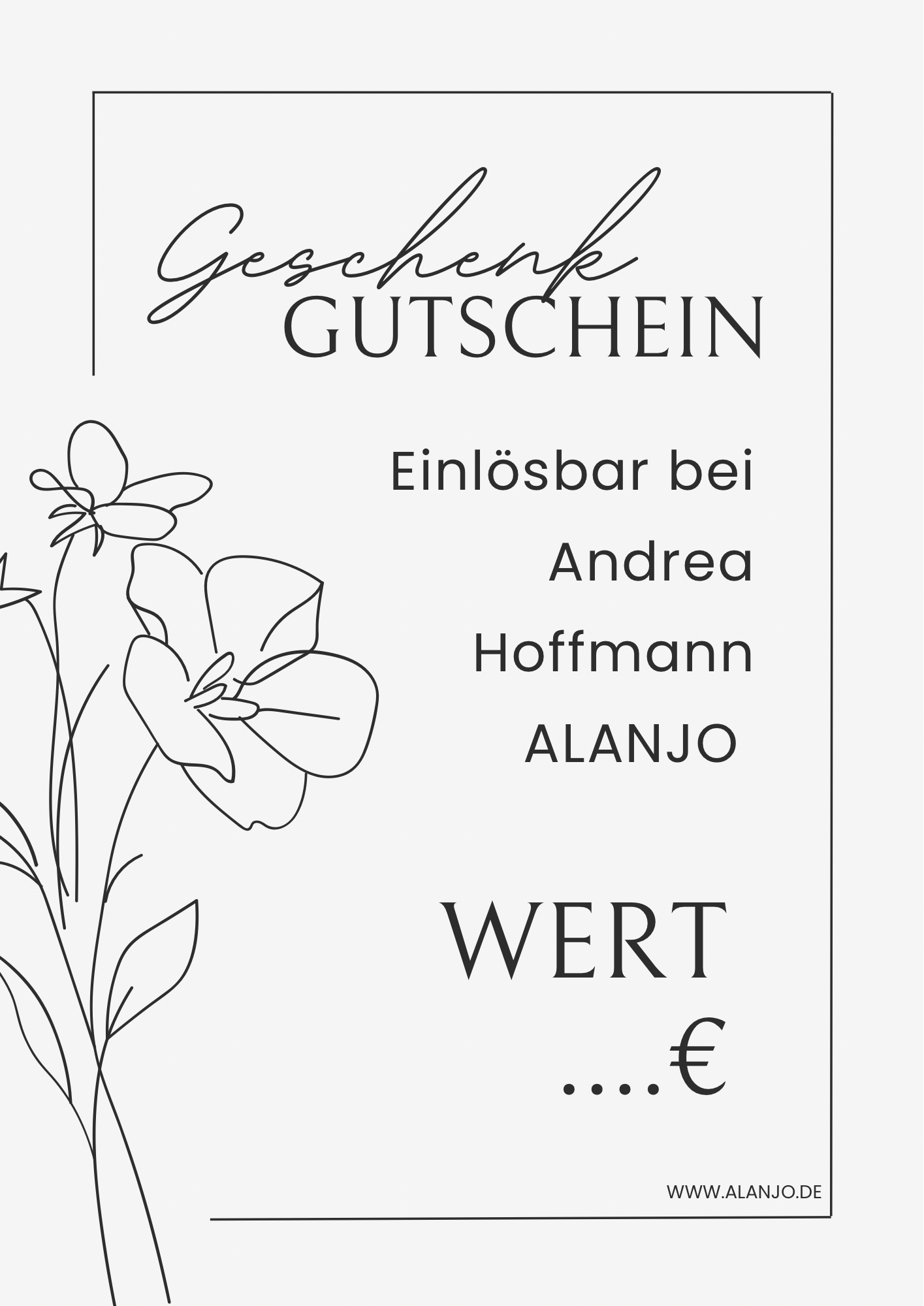 Gutschein in Höhe von ... €