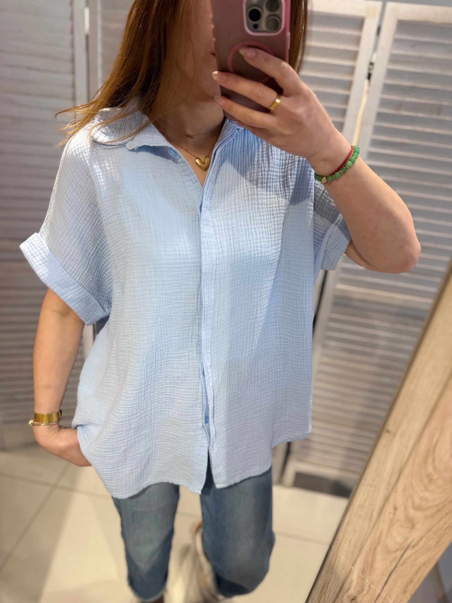 Bluse Musselin hellblau